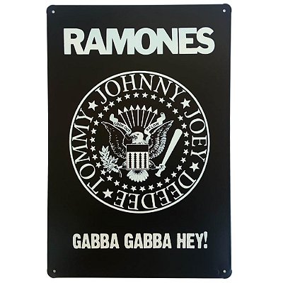 Placa de Metal Decorativa Ramones - 30 x 20 cm