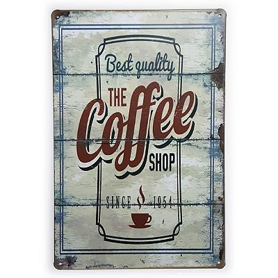 Placa de Metal The Coffee Shop Since 1954 - 30 x 20 cm