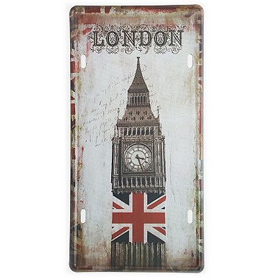 Placa de Metal Decorativa London Big Ben Tower