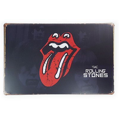 Placa de Metal The Rolling Stones black - 30 x 20 cm