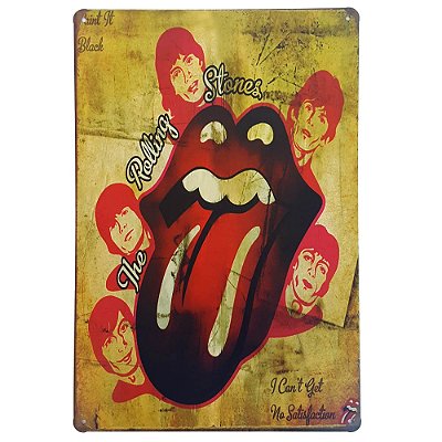 Placa de Metal Decorativa The Rolling Stones - 30 x 20 cm