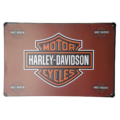 Placa de Metal Decorativa Harley Davidson