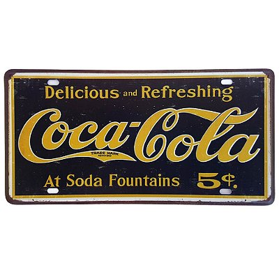 Placa de Metal Decorativa Delicious Coca-Cola - 30,5 x 15,5 cm