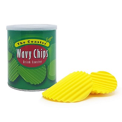 Porta Copos em Silicone Wavy Chips Veggie - 4 unidades