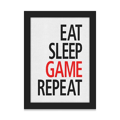 Quadro A4 Gamer Eat Sleep Game Repeat