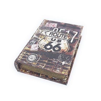 Caixinha Livro Decorativa Historic Route 66 - 18 x 13 cm