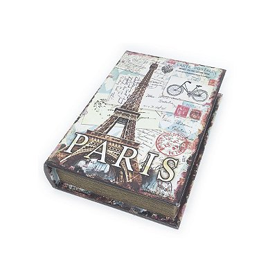 Caixinha Livro Decorativa Torre Eiffel Paris - 18 x 13 cm