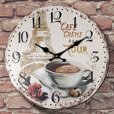 Relógio de Parede Café Creme ala Tour