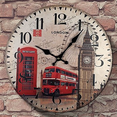 Relógio de Parede London Bus
