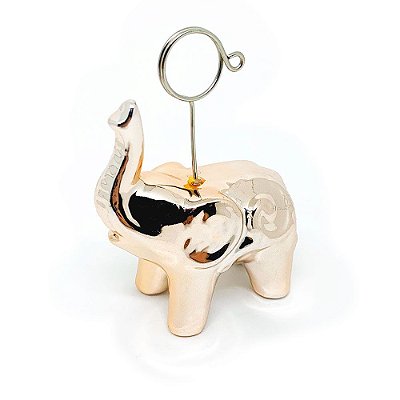 Enfeite de porcelana Elefante com Porta Recados