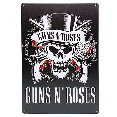 Placa de Metal Guns n' Roses - 30 x 20 cm
