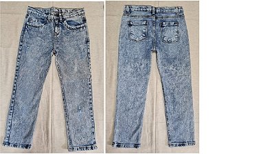 CALÇA JEANS SLIM MASCULINA INFANTIL MARMORIZADA