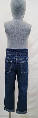 CALÇA JEANS CLOCHARD INFANTIL FEMININA COM CINTO