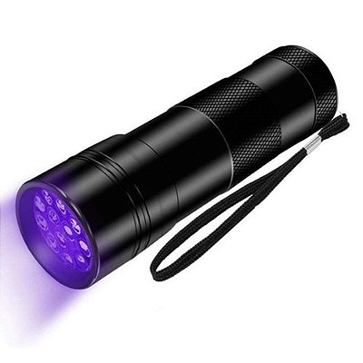 Lanterna 9 LED modo UV luz negra longa - Personalizada em Laser