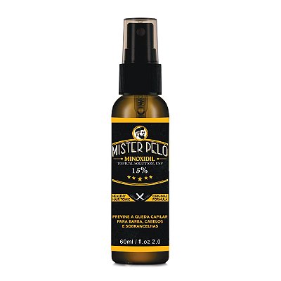 MISTER PELO MINOXIDIL 15% USP 60 ML - CRESCE BARBA, CABELO E SOBRANCELHAS