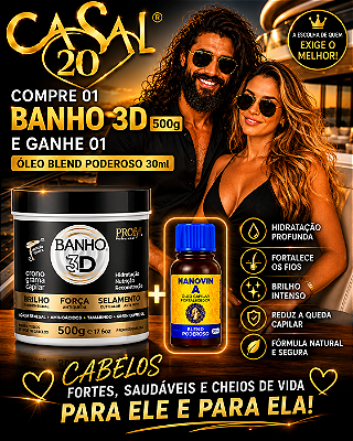 Compre 01 Banho 3D 500g e Leve Grátis 01 Óleo Blend Poderoso de 30 ml