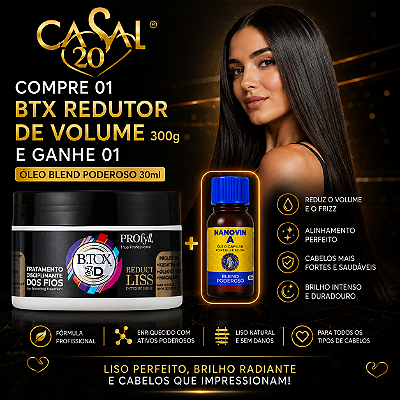 🔥BTX 3D 300g + Óleo Blend Grátis 30ml | Realinhamento + Brilho + Maciez