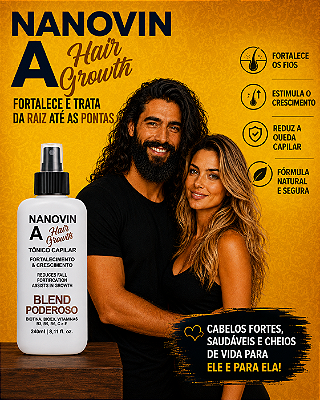 💇‍♀️ Cabelo Forte do Zero: Nanovin A 240 ml Trata e Fortalece por Completo