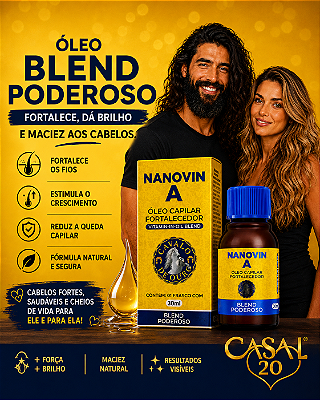 🛡️ Nanovin A 30 ml – Óleo Fortalecedor que reduz a queda e quebra desde a primeira semana