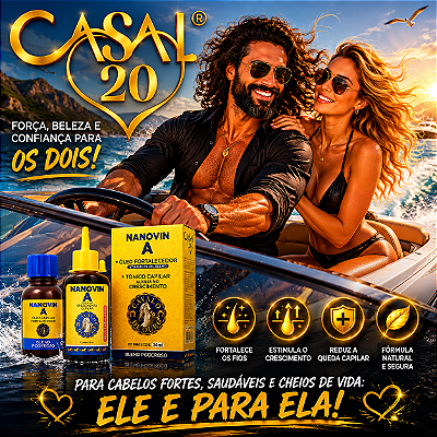 ✅ Casal 20 Nanovin A 100% Natural – Cresce cabelo como Minoxidil, sem químicas nem irritações
