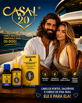 ✅ Casal 20 Nanovin A 100% Natural – Cresce cabelo como Minoxidil, sem químicas nem irritações