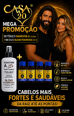 Compre 01 Tônico Poderoso 240 ml e Leve Grátis 04 Óleos Blend Poderoso 30 ml