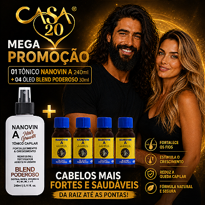 🎁 Leve 5 Produtos: 1 Tônico 240 ml + 4 Óleos Blend 30 ml– Economia Gigante