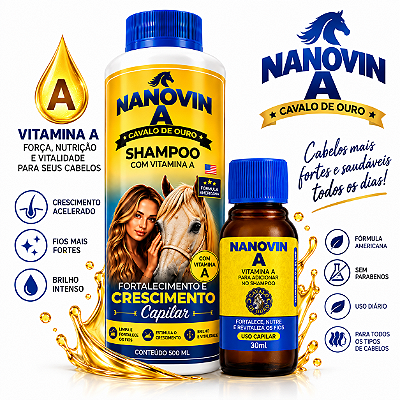 Shampoo de Crecimento Capilar 500ml + Vitamina a 30ml