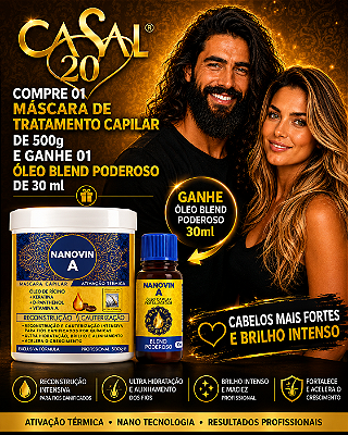 Compre 01 Máscara de 500g e Leve Grátis 01 Óleo Blend Poderoso 30 ml