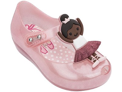 Sapatilha Mini Melissa Ultragirl Ballerina Rosa Marrom