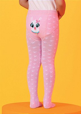 Meia Legging Puket Baby Lhama Rosa