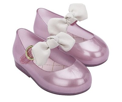 Sapatilha Mini Melissa Sweet love Princess Bow BB Rosa Bege