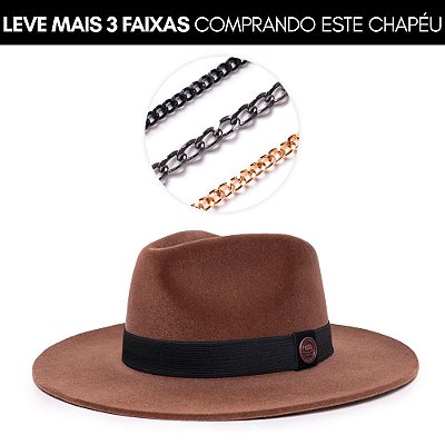 Chapéu Fedora Aba Grande Veludo Preto Edição Limitada - Custom Vintage