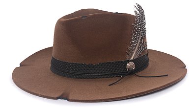 Chapéu Fedora Veludo Caramelo High Custom II