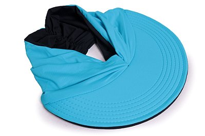 Viseira Turbante Dupla Face Proteção UV50 Azul Ciano