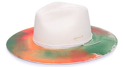 Chapéu Fedora Veludo Aba 8cm Branco Signature Custom Summer colors