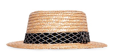 Chapéu Palheta Palha Dourada Aba Curta 5cm Faixa Diamante - Coleção Camurça