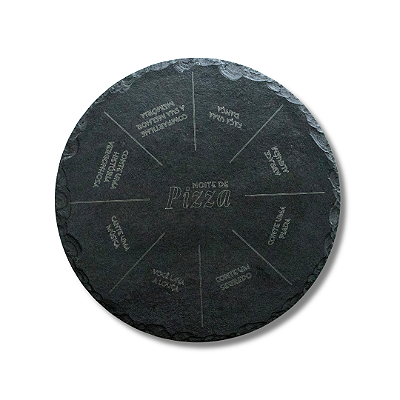 TÁBUA PARA PIZZA PERSONALIZADA - ARDÓSIA - COR GRAFITE