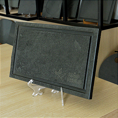 TÁBUA PERSONALIZADA PARA CHURRASCO - COM FRISO 10MM - ARDÓSIA - COR GRAFITE