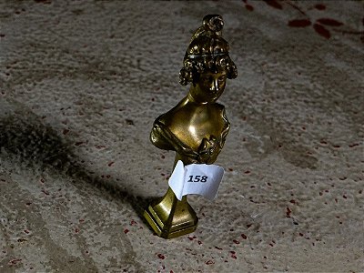 Sinete Bronze Busto Feminino assinado HAA