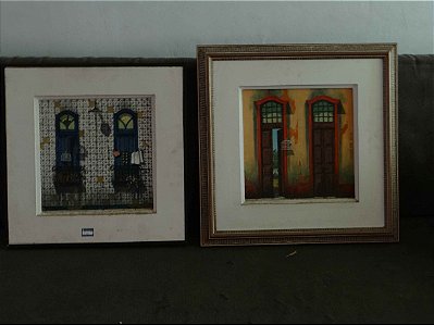 Par de quadros pintura "Fachadas"