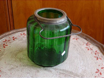 Biscoiteira Vintage em Vidro Verde