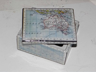 Pequena Caixa de Porcelana Mapa Austrália