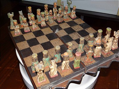 Jogo de Xadrez Mambembe Feito à Mão