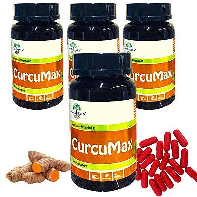 CURCUMAX Cúrcuma+Vitamina C 500mg KIT COM 4 - IMUNIDADE