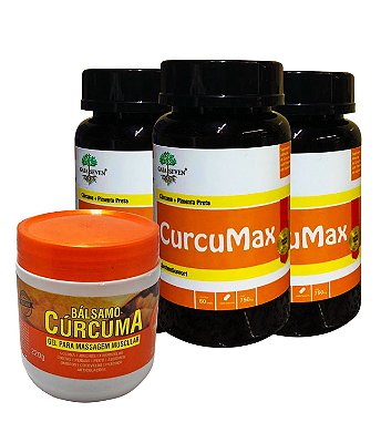 CURCUMAX Cúrcuma+Piperina COM 3 + bálsamo de cúrcuma- IMUNIDADE
