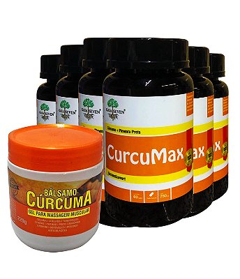 CURCUMAX Cúrcuma+Piperina com 6 + bálsamo de cúrcuma - IMUNIDADE