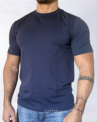 Camiseta Pima com Elastano Azul Marinho