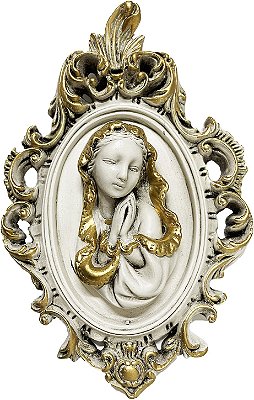 Imagem Quadro Em Relevo Para Parede de Maria 20cm Gesso
