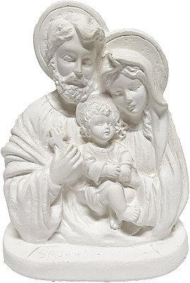 Imagem Sagrada Família Busto sem pintar 15cm Gesso